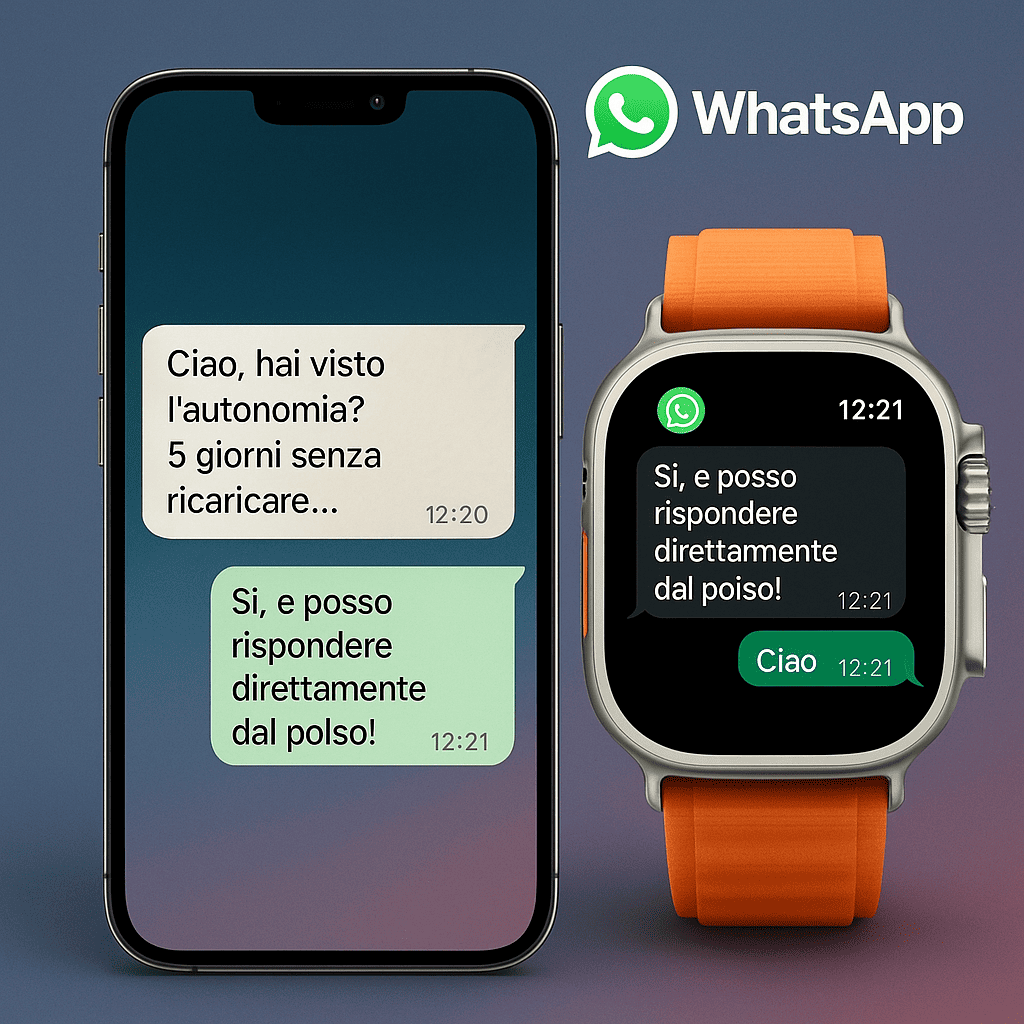 Smartwatch con notifiche WhatsApp, Messenger, SMS e chiamate