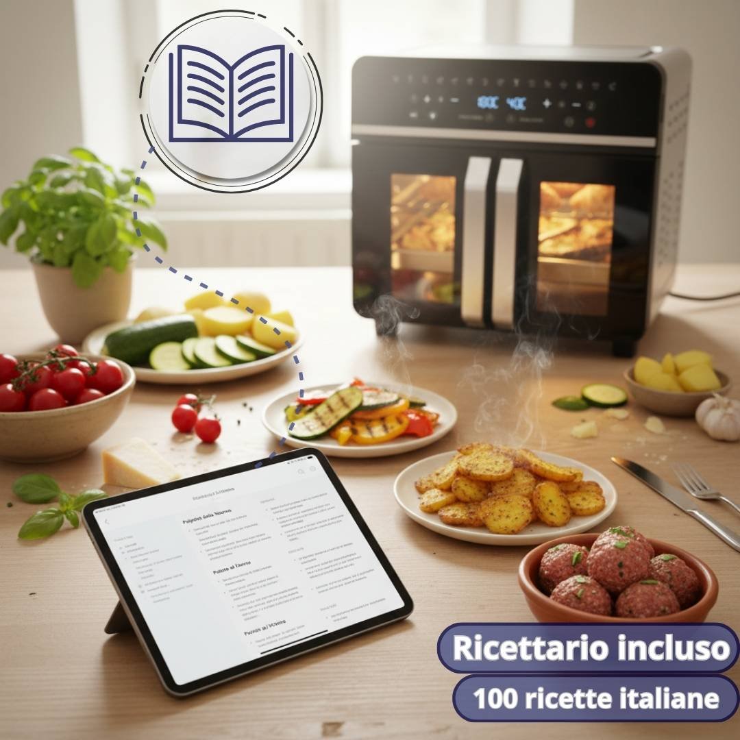 Ricettario PDF in omaggio con 100 ricette per friggitrice ad aria
