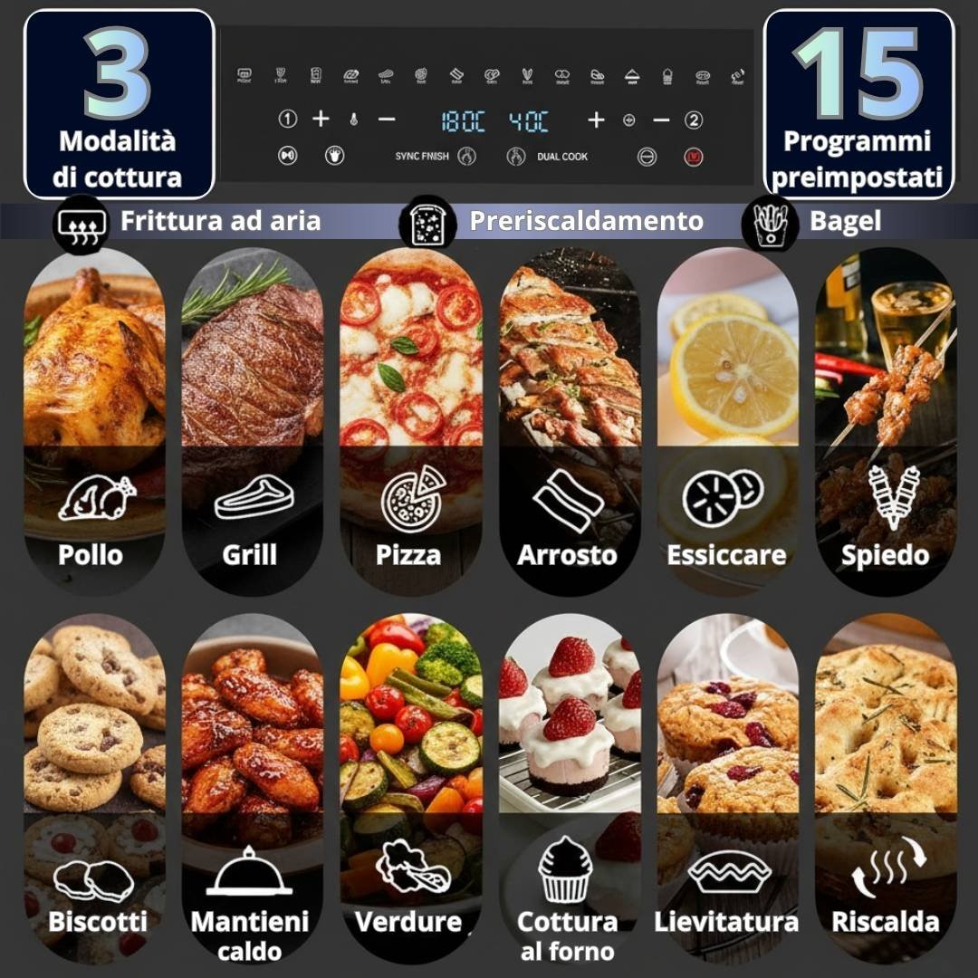 Cotture diverse con friggitrice ad aria Emphsism
