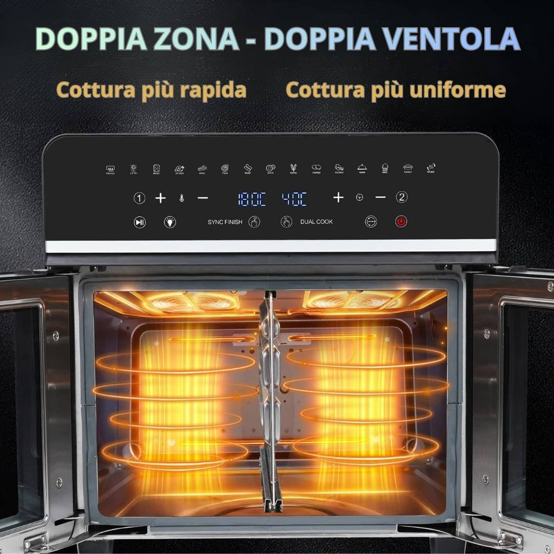 Doppia zona di cottura con friggitrice ad aria Emphsism