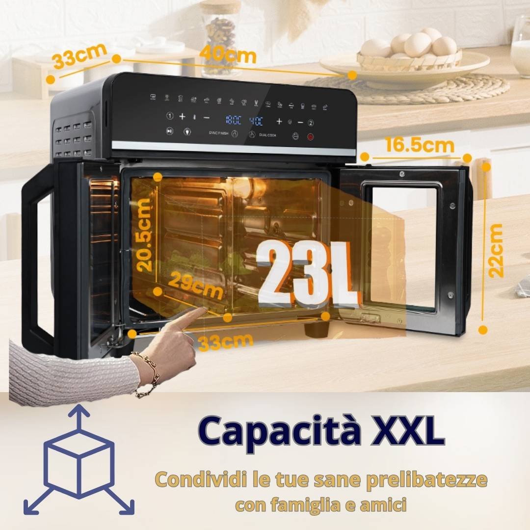 Capienza XXL 23 litri per friggitrice ad aria Emphsism