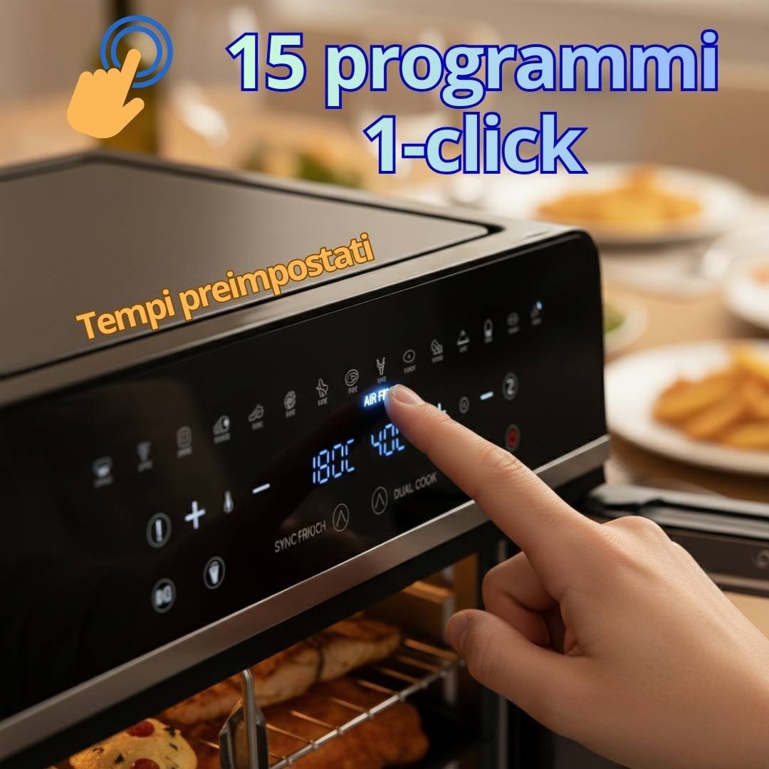 Display LED e programmi automatici friggitrice ad aria Emphsism
